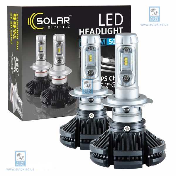 Лампы LED H7 12/24В 50W к-т 2шт. SOLAR 8807