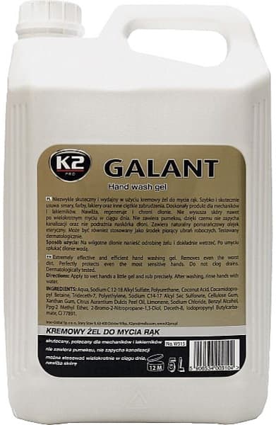Крем-гель для митья рук PRO GALANT WITH PUMP 5л K2 W516