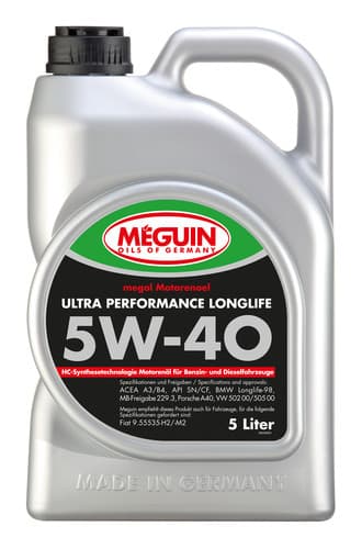 Масло моторное 5W-40 Ultra PERFORMANCE LONGLIFE 5л MEGUIN 6328