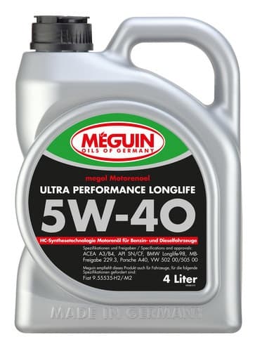 Масло моторное 5W-40 Ultra PERFORMANCE LONGLIFE 4л MEGUIN 6486