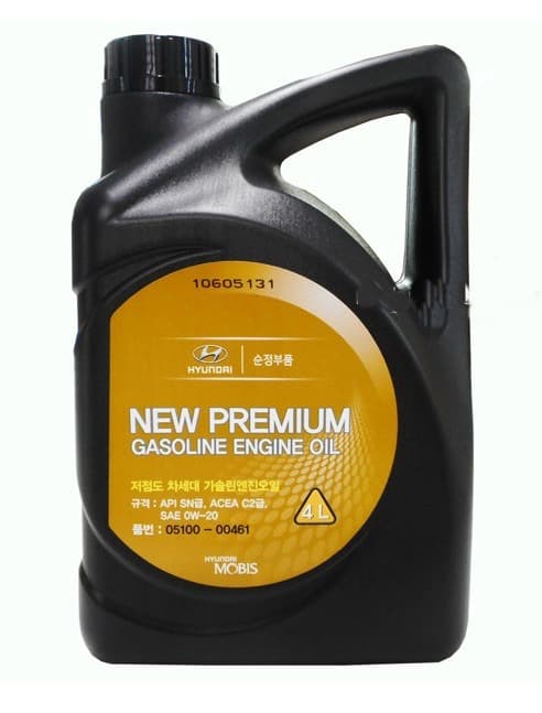 Масло моторное 0W-20 New Premium Gasoline 4л HYUNDAI/KIA 0510000461
