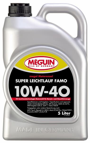 Масло моторное 10W-40 SUPER LongLife FAMO 5л MEGUIN 4356