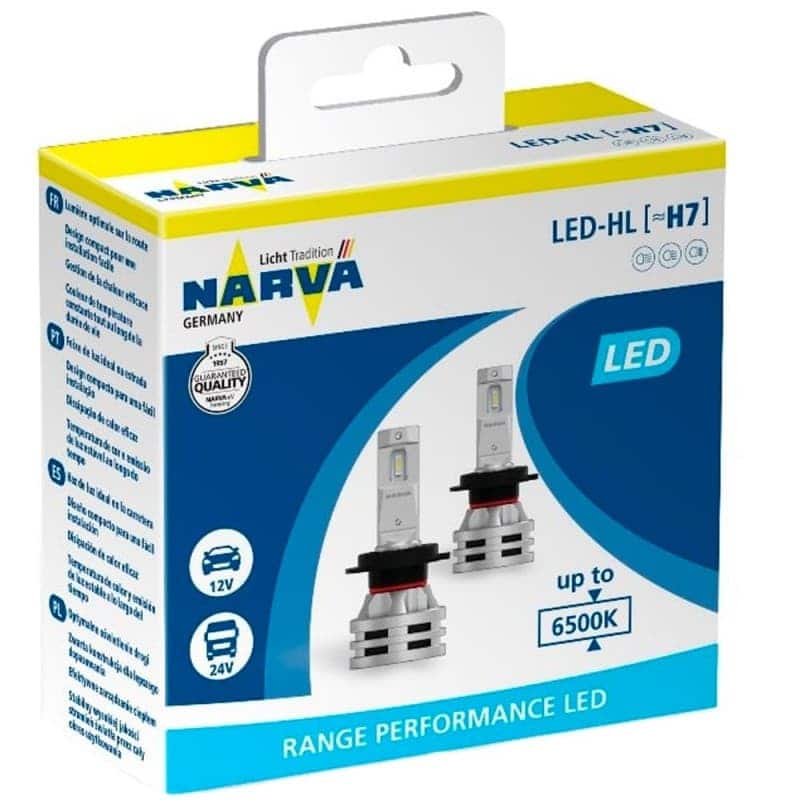 Лампы LED H7 12V/24V 24W 6500K Range Performance к-т 2шт. NARVA 18033