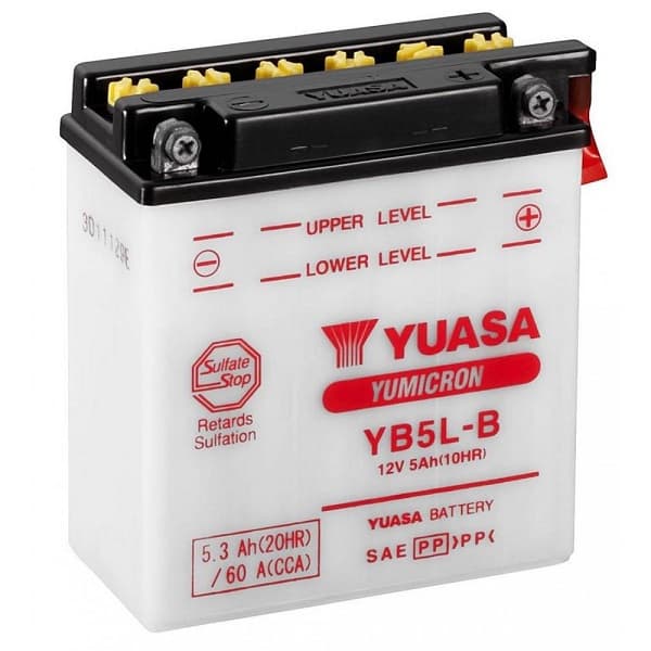 Аккумулятор мото 5.3Ач YuMicron Battery сухозаряженый YUASA YB5LB