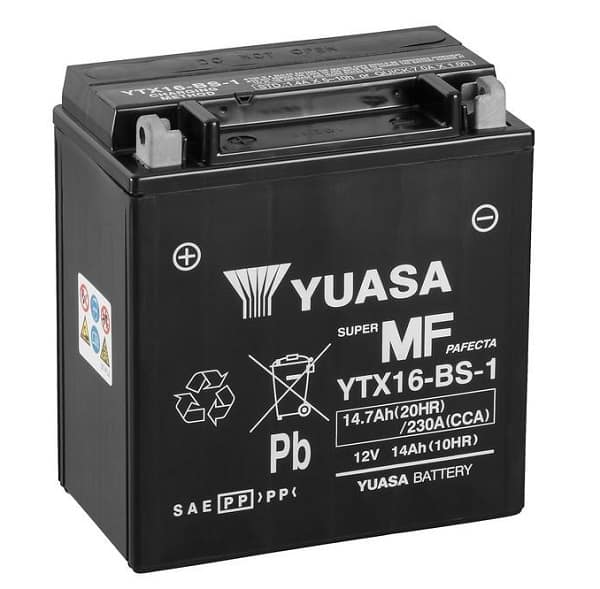 Аккумулятор мото 14.7Ач MF VRLA Battery сухозаряженый YUASA YTX16BS1