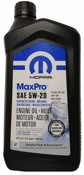 Масло моторное 5W-20 MaxPro Engine Oil SP/GF-6A 950мл MOPAR 68518202AA