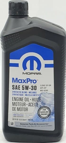 Масло моторное 5W-30 MaxPro Engine Oil SP/GF-6A 0.95л MOPAR 68518204AA