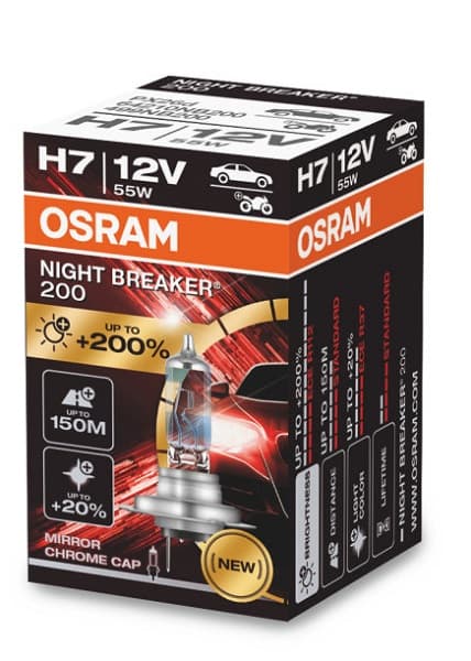 Лампа H7 PX26d 55W 3700K NIGHT BREAKER 200 OSRAM 64210NB200
