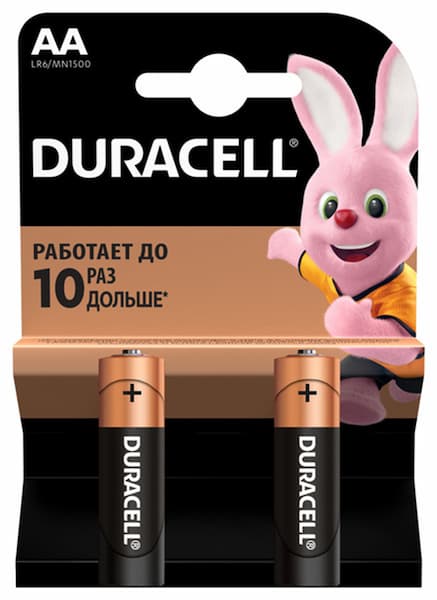 Батарейки щелочные AA (LR06) 2шт. DURACELL 6409640