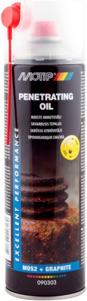 Смазка проникающая Penetrating oil с содержанием графита и MoS2 аэрозоль 500мл MOTIP 090303BS