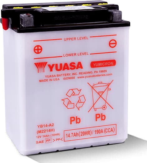 Аккумулятор мото 14.7Ач YuMicron Battery сухозаряженый YUASA YB14A2