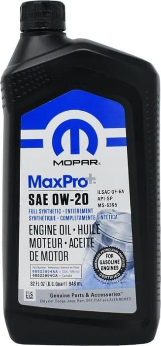 Масло моторное 0W-20 MaxPro+ Engine Oil 950мл MOPAR 68218950AC