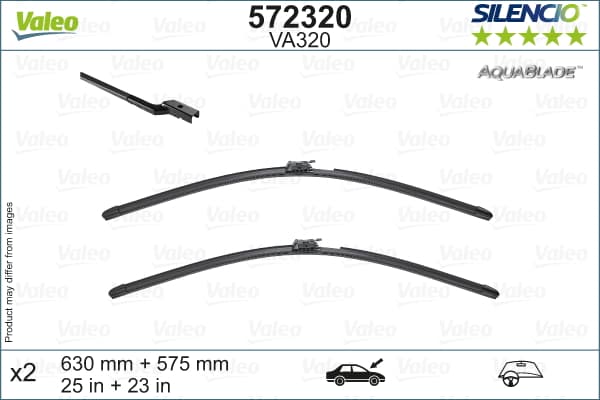Щетки стеклоочистителя SILENCIO AQUABLADE 575/630мм VALEO 572320