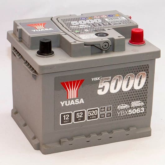 Аккумулятор 52Ah 520A Silver High Performance YUASA YBX5063
