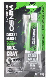 Герметик силиконовый GASKET MAKER GRAY +350°C серый 85г WINSO 310100