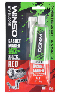 Герметик силиконовый GASKET MAKER RED +350°C красный 85г WINSO 310200