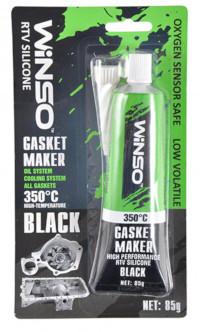 Герметик силиконовый GASKET MAKER BLACK +350°C черный 85г WINSO 310300