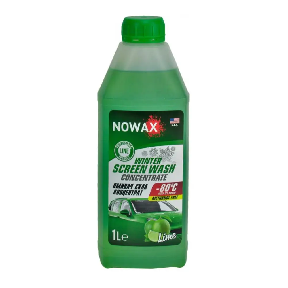 Жидкость омывателя зима концентрат -80°C Lime 1л NOWAX NX01170