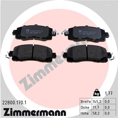 Колодки гальмівні ZIMMERMANN 228001701