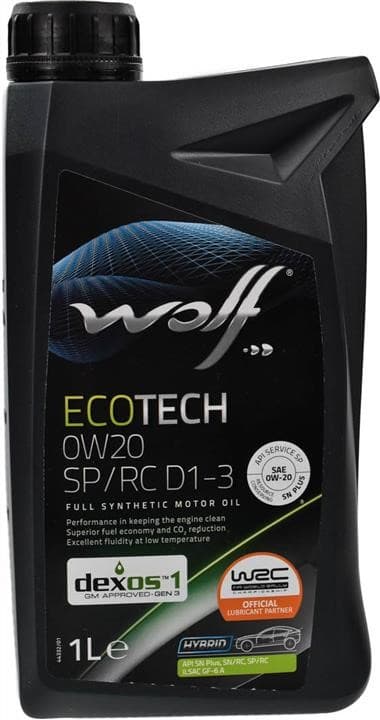 Олива моторна0W-20 ECOTECH SP/RC D1-3 1л WOLF 1049889