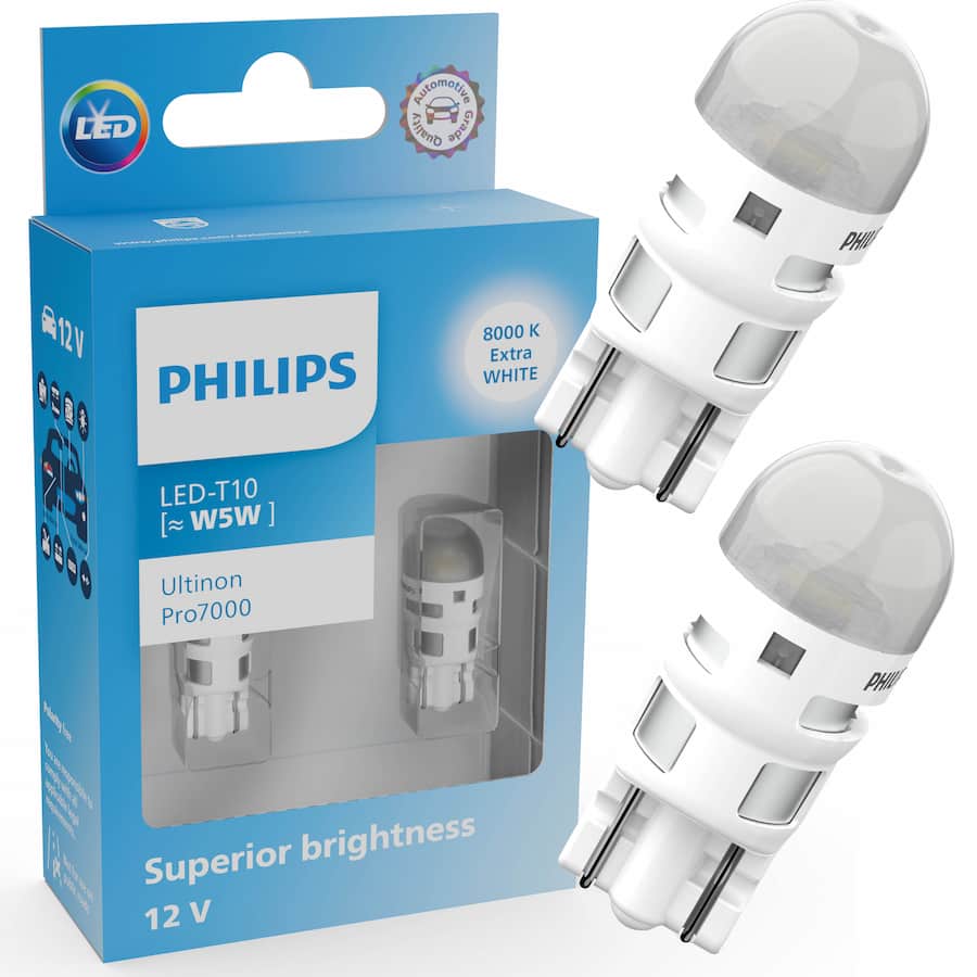Лампа LED 12V W5W Ultinon Pro7000 SI 2шт PHILIPS 11961XU70X2