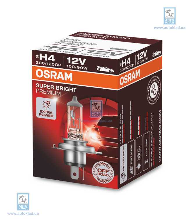 Лампа H4 100/90W P43t Super Bright Premium Off-Road OSRAM 62204SBP