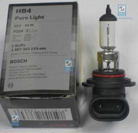 Лампа HB4 (9006) Pure Light BOSCH 1987302153