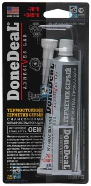 Герметик термостойкий серый 85г DONE DEAL DD6733