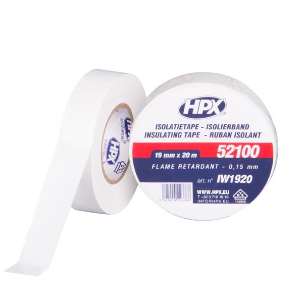 Ізоляційна стрічка ПВХ HPX52100 19мм х 20м біла HPX IW1920