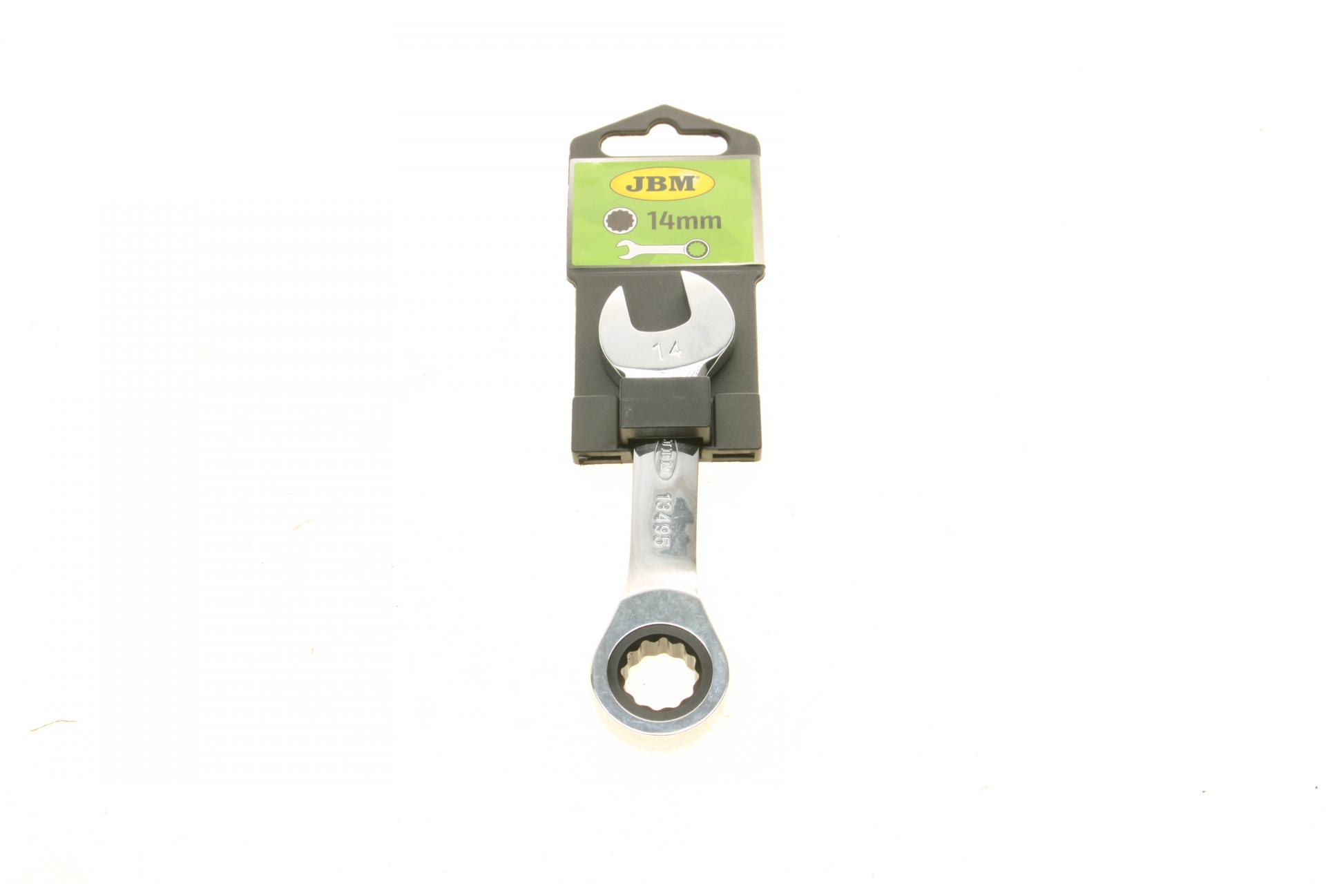 Ключ короткий комбинированный трещоточный (14мм) JBM 13495