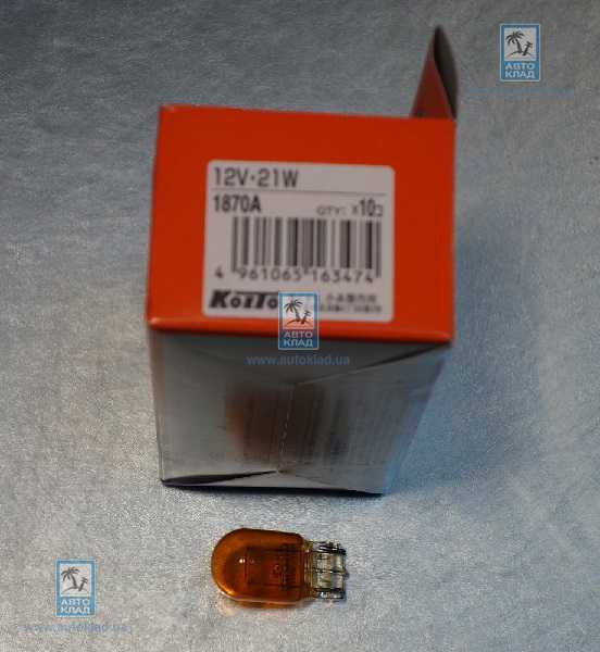 Лампа WY21W WX3x16d желтая KOITO 1870A