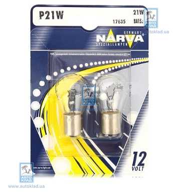 Лампы P21W к-т 2шт. NARVA 17635B2