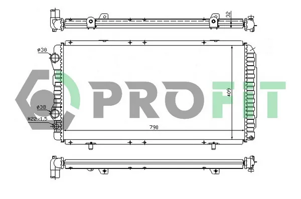 Радиатор охлаждения двигателя PROFIT PR 0540N1