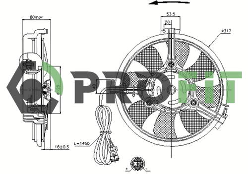 Вентилятор радіатора PROFIT 1850-0001