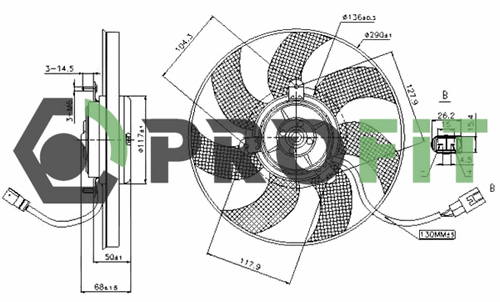 Вентилятор радиатора PROFIT 18500012