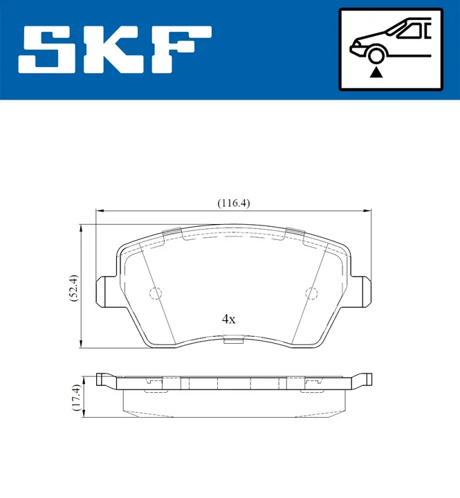 Колодки гальмівні SKF VKBP80003