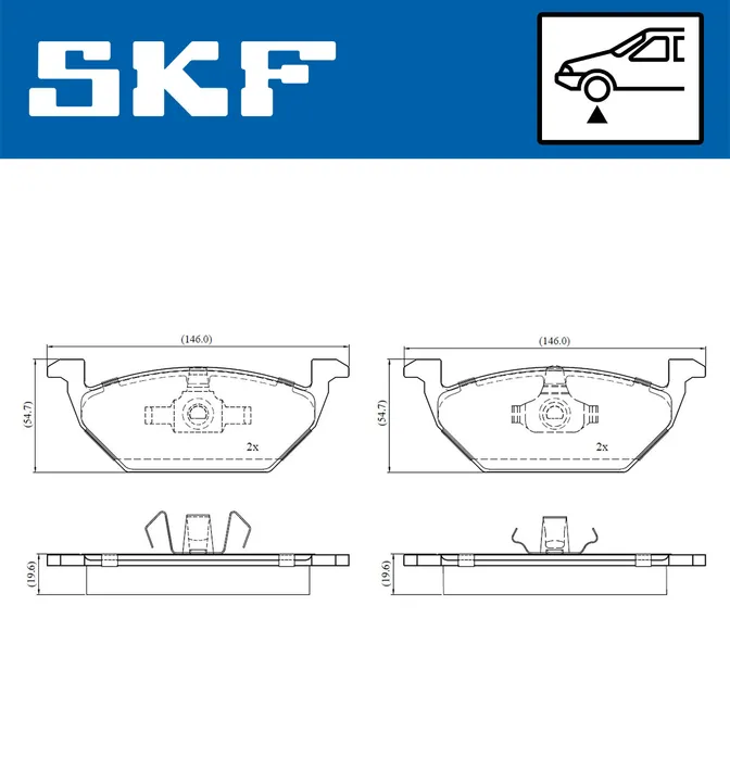 Колодки гальмівні SKF VKBP80008