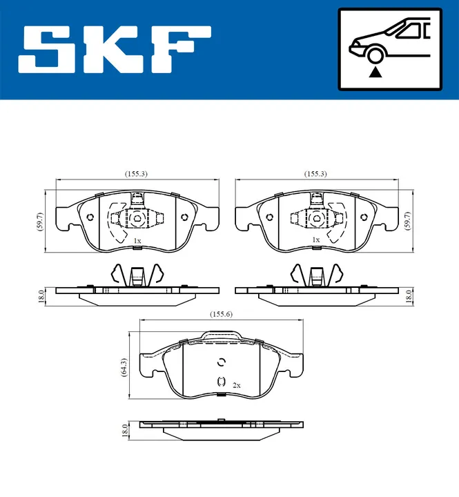 Колодки гальмівні SKF VKBP80015