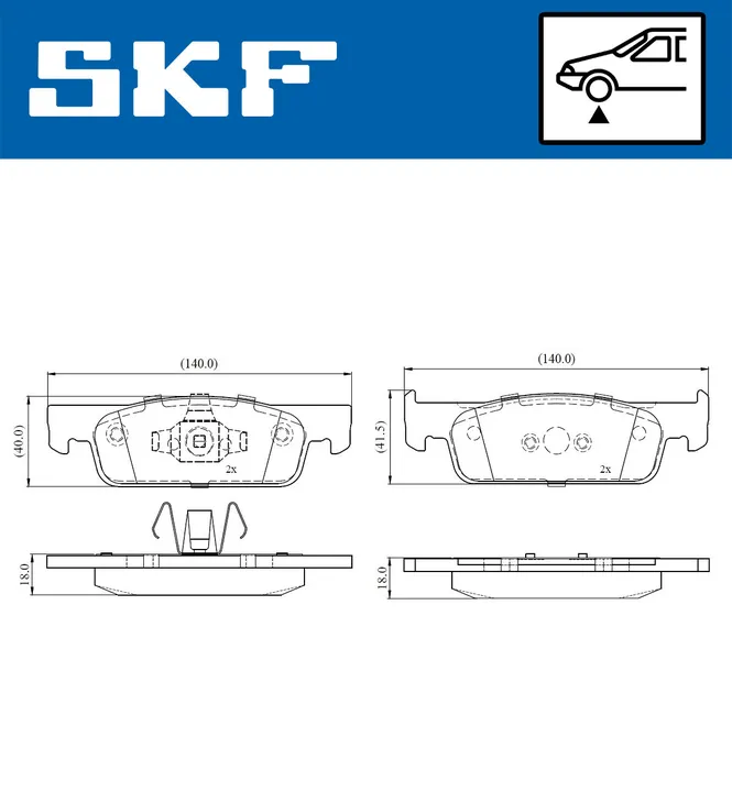 Колодки гальмівні SKF VKBP80019