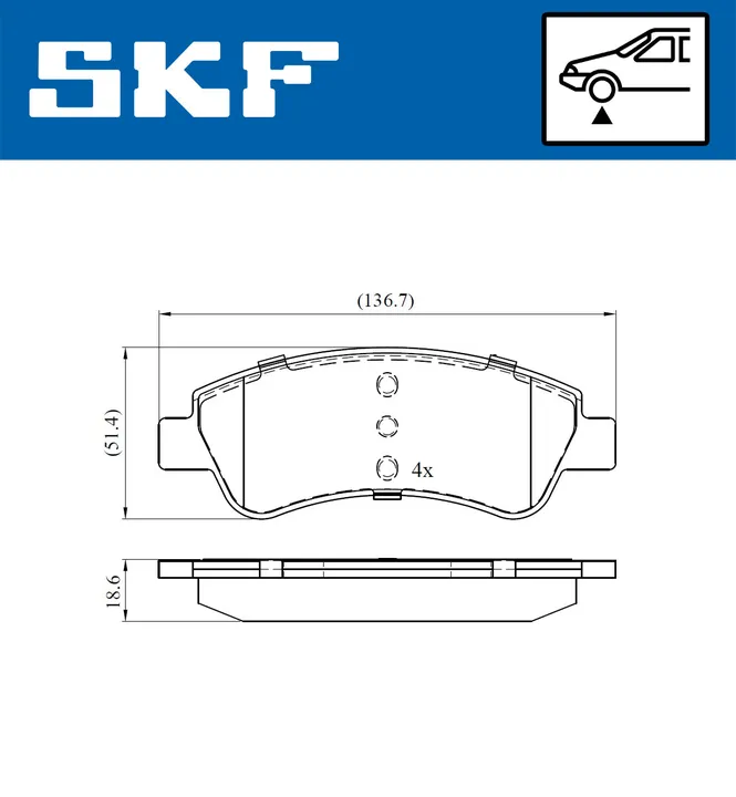 Колодки гальмівні SKF VKBP80040