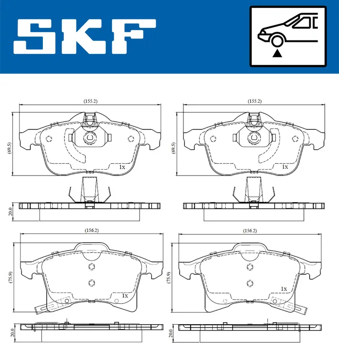 Колодки тормозные SKF VKBP80043A