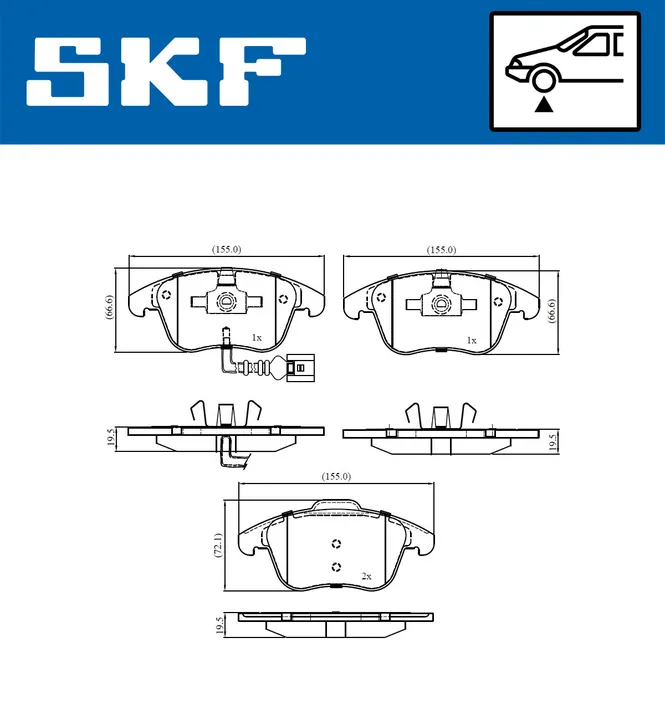 Колодки тормозные SKF VKBP80073E