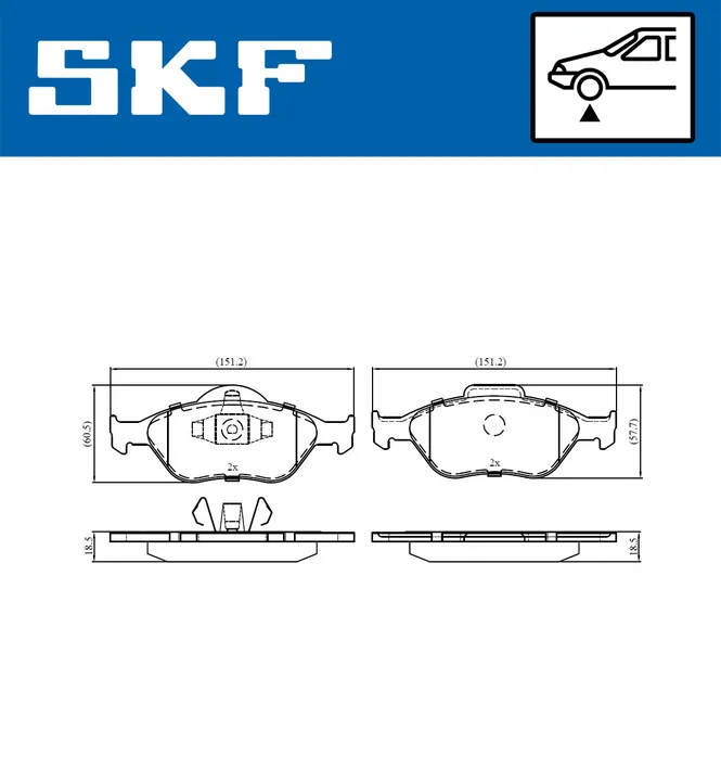 Колодки гальмівні SKF VKBP80125