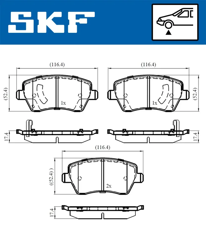 Колодки тормозные SKF VKBP80182A
