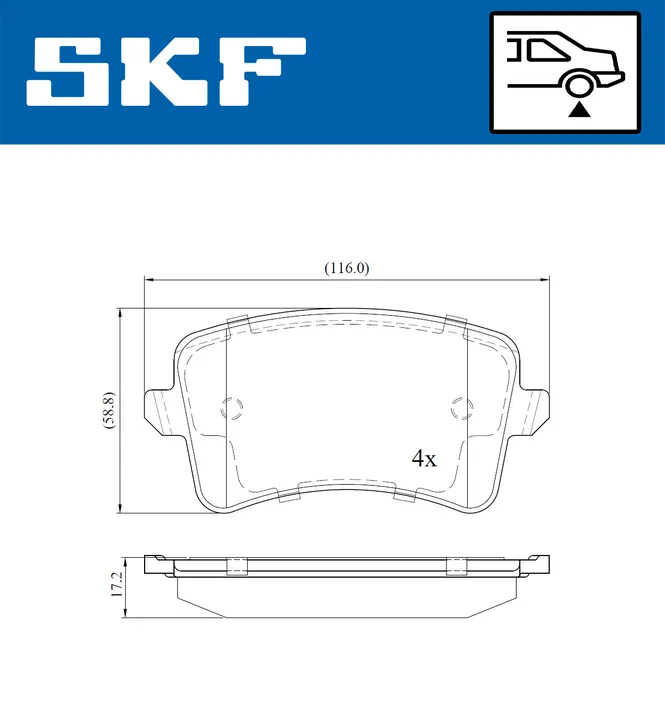 Колодки гальмівні SKF VKBP90052