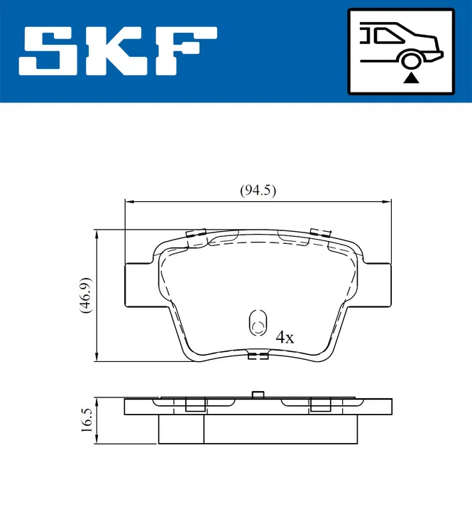 Колодки тормозные SKF VKBP90172