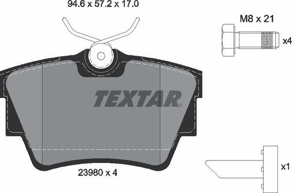 Колодки гальмівні TEXTAR 2398001