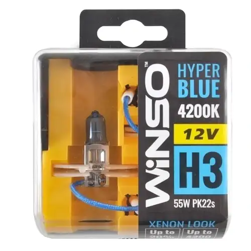 Лампа H3 HYPER BLUE 4200K 55W PK22s SET WINSO 712350