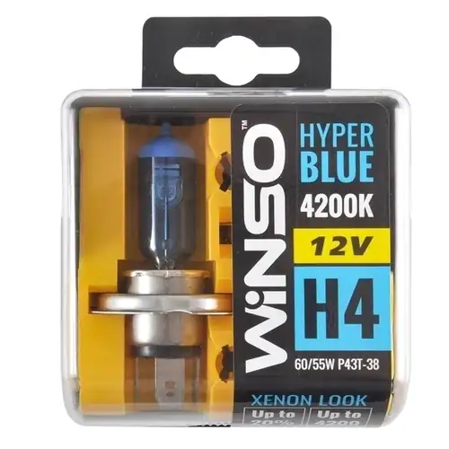 Лампа H4 HYPER BLUE 4200K 60/55W P43t-38 SET WINSO 712450