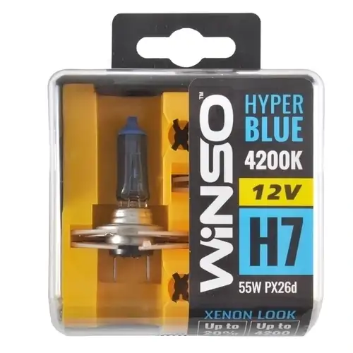 Лампа H7 HYPER BLUE 4200K 55W PX26d SET WINSO 712750